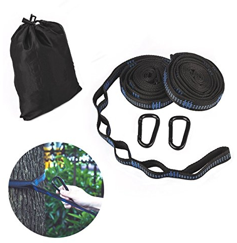 Ecent Hängematte Befestigungs Set Aufhängeset Baum Riemen mit 16 Schlaufen 300x2,5cm für Camping Wandern Wandern Picknick Outdoor Reise