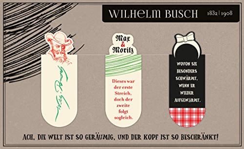 Magnetlesezeichen Wilhelm Busch libri_x | 3er Set magnetisches Lesezeichen | Charmant Illustriert