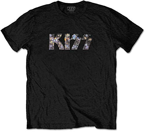 KISS Logo Diamante Unisex Black T-Shirt S