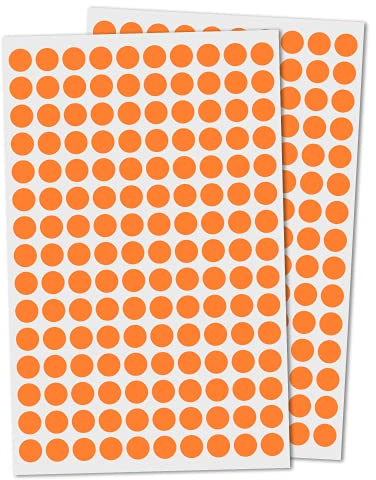 3000 Stück, 10mm Klebepunkte Etiketten Aufkleber Selbstklebende - Orange