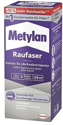 Metylan Raufaser, starker Tapetenkleister für Raufasertapete mit hoher Anfangsklebkraft, langlebiger & korrigierbarer Kleister mit Methylcellulose, 1x180g