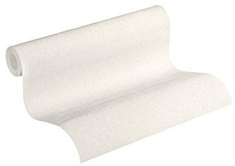 Livingwalls Vliestapete New Walls Tapete Uni 10,05 m x 0,53 m creme weiß Made in Germany 374307 37430-7