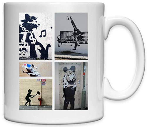 Banksy Street Art Various Tag Bombs Graffiti Bedruckte Keramikbecher Tasse