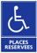 Panneau Rigide Handicapé - Personne à mobilité réduite parking handicapés places réservées 15x20cm épaisseur 3mm