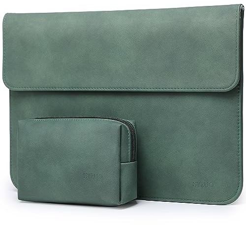 HYZUO 15-16 Zoll Laptophülle Laptop Hülle Tasche Kompatibel mit MacBook Pro 16, M4/M3/M2/M1 Pro/Max A3403 A3186 2025-2019, MacBook Pro 15 2015-2012, XPS 15,mit Zubehörtasche, Mitternacht grün-H