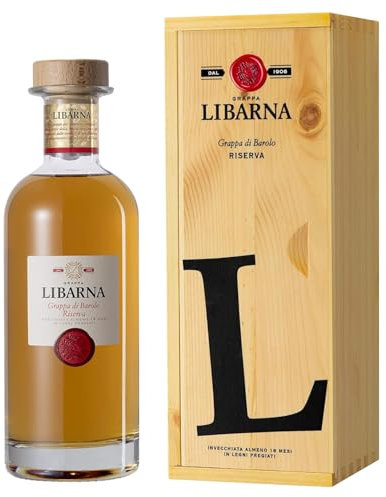 Grappa Libarna Riserva di Barolo con Astuccio 70cl – Grappa da uve Nebbiolo invecchiata 18 mesi. Pregiata e complessa. 43% vol.