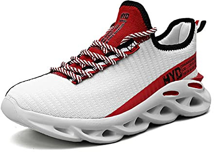AARDIMI Herren Laufschuhe Leichte Fitness straßenlaufschuhe Sneaker Sportschuhe atmungsaktiv Anti-Rutsche Gym Fitness Schuhe (Weiß-4012, Numeric_42)