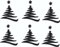 12x Christmas Vinyl Decal Sticker Wine Bottle Mug Window Gift Zig Zag Tree Ch 03 (Black)