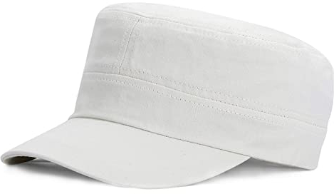 Herren Army Cap Military Flat Cap, Baumwolle Army Kappe Cadet Hat Verstellbare Baseballmütze Sommer Trucker Hut für Draussen, Sport Wandern und Reisen (Beige)