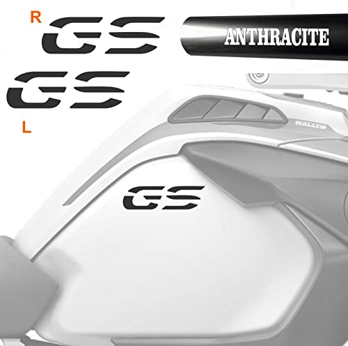 2 Aufkleber kompatibel mit Tankseiten Motorrad R 1200 1250 GS Adventure LC (Anthrazit)
