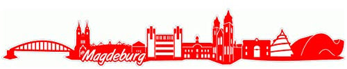 Samunshi® Magdeburg Skyline Aufkleber Sticker Autoaufkleber City Gedruckt - 100x16,2cm hellrot