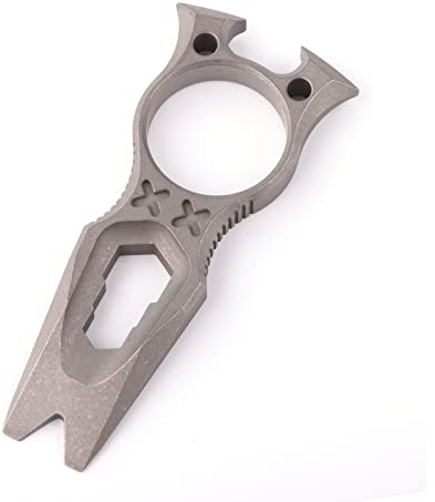 Hamans Titanium EDC Multi-Tool mit Schraubenschlüssel, Flaschenöffner, Brechstab-Funktion, Mini-Schlüsselanhänger, tragbar