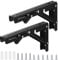 Klappkonsole Schwerlast, 2 Stück Edelstahl Scharniere Klappbar, Klapptisch Wand, Winkel Regalträger, Klappwinkel 90 Grad, Regalwinkel Klappbar für Küche, Büro, Tisch, Wand - Schwarz