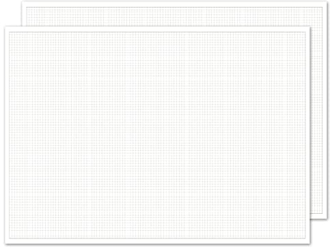 2er-Set Karierte Schreibtischunterlage zum Beschreiben und Skizzieren I DIN A2 40 Blatt I Mathematisches Papier Linienstruktur I dv1237