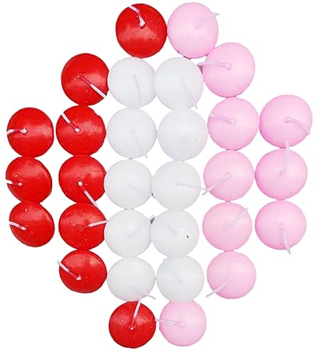 BOBOZHONG Bougies Flottantes,30 Pièces Bougies Chauffe-Plat Chaudes,Petites Bougies Flottantes,pour Fête de Mariage Piscine Spa Saint-Valentin Noël