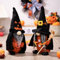 Lergas Halloween Deko Wichtel, 2 Stück Halloween Wichtel Figuren, Halloween Wichtel Plüschpuppen mit Hexenbesen und Kürbis, Halloween Wichtel Puppe für Halloween Dekoration, (B)