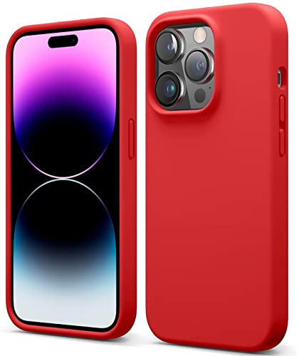 Verco Custodia per Apple iPhone 15 Pro Max, in silicone gel [morbida fodera interna] Cover per iPhone 15 Pro Max Case antiurto Rosso