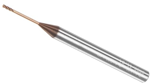 CoCud Fraise à Bout Carré 1mm x 12mm Longue Portée pour Fraiseuse CNC | Revêtement en Carbure de Titane à l'Échelle Nanométrique, 4 Flûtes