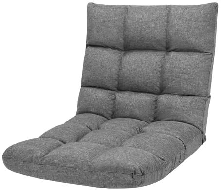 GOPLUS Bodenstuhl, Bodensofa mit Rückenlehne, Bodensessel mit Schlaffunktion, Floor Chair, Lazy Sofa, Meditationsstuhl für Wohnzimmer & Balkon (Dunkel Grau)