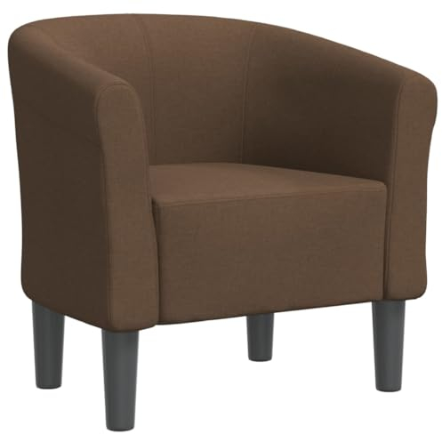 vidaXL Clubsessel, Sessel mit gepolstertem Sitz Armlehnen, Cocktailsessel mit Holzgestell, Loungesessel Relaxsessel Polstersessel, Braun Stoff