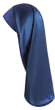 Desmend 19 Momme Seidenhaube zum Schlafen Schlafhaube Seide Schützt das Haar, Geeignet für langes Haar, das bis zur Taille reicht 32×60cm Größe XL (1 Stück Navy blau)