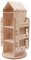 Großes Kinderbuchregal aus Holz, drehbares Bücherregal in Hausform Bodenregal Kinderbuchregal, offenes Regal für Kinderzimmer Spielzimmer Fenster