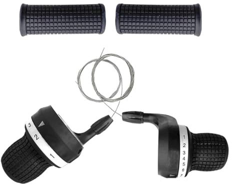 Pesoncarl Vélo Twist Grip Manette de Vitesse poignée vélo Levier de Frein vélo dérailleur Transmission 1 Paire 3x7 Vitesses, manettes de Vitesse