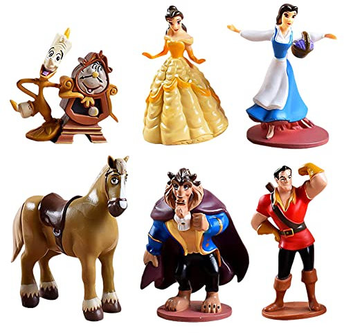 FISAPBXC Beauty and the Beast Action Figures Toys Beauty and the Beast Toys Figures Cake Toppers Decoration Collection Figures Kids Fans Birthday and Christmas Party 6 pcs