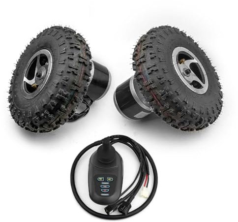 25,4 cm (10 Zoll) Rad 24 V 500 W Dual Drive Motor Kit 4.10-4 Offroad-Reifen 2WD Joystick Fernbedienung für Elektro-Trolley Wagen Fahrrad ... (mit Joystick, maximale Geschwindigkeit 6 km/h)