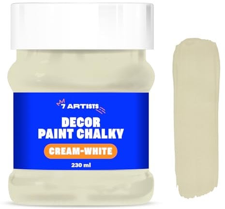 7 Artists Chalk Paint Creme-Weiß 230 ml Kreidefarbe für Möbel | Kreidefarbe für Holz auf Wasserbasis - Creme-Weiß Farbe für Möbel ohne Schleifen | Kreidefarbe Möbel, Wand, Holz