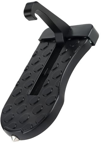 JSMTKJ Marchepied de Porte de Voiture, Pédale Porte Voiture Pliable, Alliage D'aluminium Marchepied Porte Toit Pliable avec Marteau Sécurité pour Voiture Camion Caravane SUV