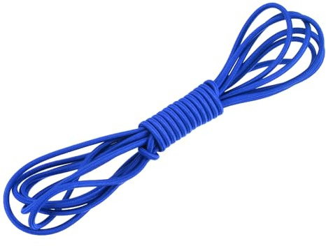 DMiotech 3mm Shock Cord, 3 M Deep Blue Bungee Cord Tent Pole Shock Cord Round Elastic Kayak Rope Stretch String Marine Grade Heavy Polyester for DIY Projects Tie Downs