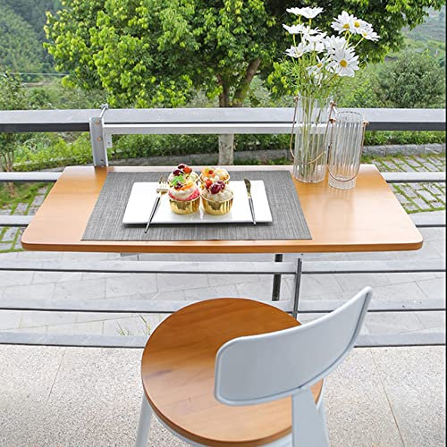 JXIPANUL Balkon-Stehtisch für Geländer, hängender Balkontisch, höhenverstellbarer Wandklapptisch, hängend, klappbar, verstellbar, witterungsbeständig, geeignet für Terrasse, Balkon und Deck