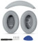 Cuscinetti auricolari + fascia di ricambio compatibili con cuffie sovraurali Bose QuietComfort 45 QC45 35 QC35, QC35 II, facili da installare, parti in pelle proteica (kit grigio chiaro)