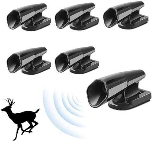 Yuaiosn 6 pièces Sifflet Ultrason Anti Gibier, Sifflets de cerf Avertissement, Sifflets de Cerf pour la Voiture, Dispositif de Protection et Avertissement de Animaux pour Voiture Camions et Motos