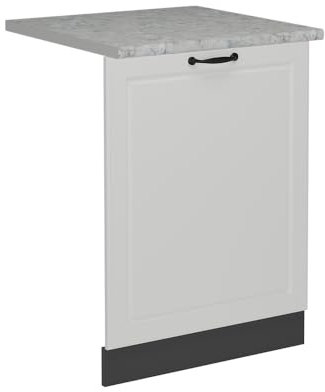 Vicco Geschirrspülblende R-Line, Geschirrspüler Fronttür, Weiß Landhaus, 60 cm, AP Marmor