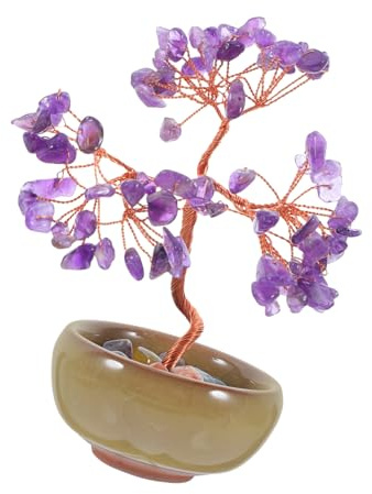 Edelstein Bonsai Kristallbaum Violett, Handgefertigte Deko, Haus Auto