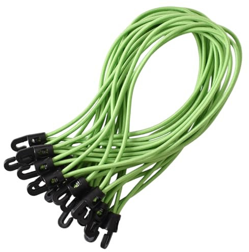Sandow avec Crochets – Lot de 20 Tendeurs élastiques 26 cm, Sangles Extensibles Réutilisables pour Camping, Bâches, Tentes, Voiles d'Ombrage, Bagages, Remorques, Jardin(Vert)