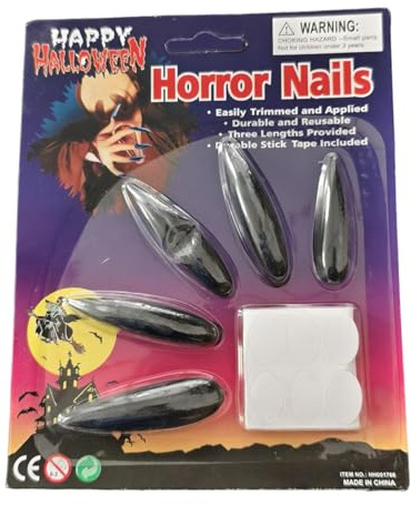Goth Press-On-Nägel 10-teiliges Set Halloween-Party Cosplay-Requisiten