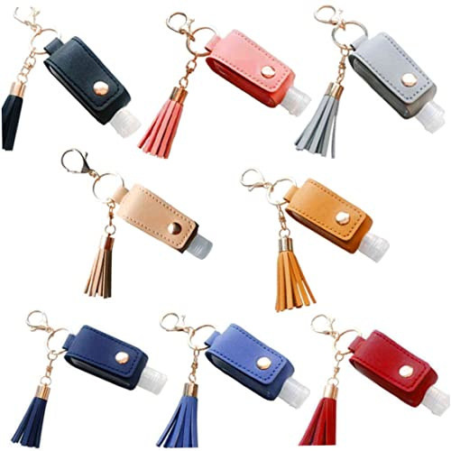 Whyzsjnclg Ensemble de bouteilles de voyage, porte-clés bouteilles voyage rechargeables contenants vides étanches 30 ml pour shampooing désinfectant pour les mains 8 pièces, porte-clés bouteille