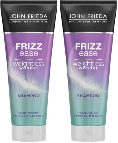 John Frieda Weightless Wonder Shampoo for Frizzy, Fine Hair with Aloe Water 250ml, Hydrating Lightweight Shampoo for Fine, Frizzy Hair (Pack of 2)