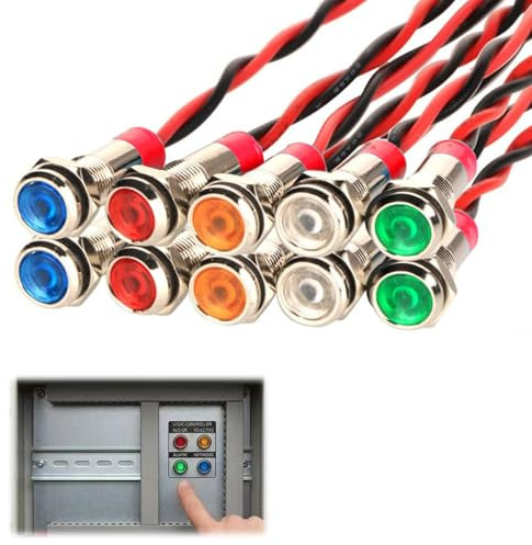 10 Stück 6mm Kontrollleuchte 12V Wasserdicht Signalleuchte Auto Ambient | Fuer Innenraum, LED Technik, Kompakt, Einbau, Zehn Stuecke, Universal, Marine, Kfz, Robust, Praktisch, Stilvoll, Boot