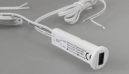 LICHT DISCOUNT Bewegungsmelder Sensor 12 V / 24 V - 2 Schaltungs Möglichkeiten Tür-/oder Hand Modus zum An-/Aus Schalten für LED Schrankbeleuchtung, Küchen Unterbau Schränke,