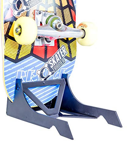 Skater Trainers Origami-Skateboard-Ständer, Schwarz, tolles Zubehörregal für Kinder, Jugendliche, Jungen und Erwachsene, Display für Trick und Street Decks – besser als eine Wandhalterung