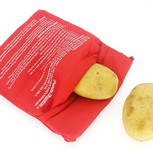 ONEVER Réutilisable Micro-Ondes Cuisinie de Pommes de Terre Pommes de Terre Pouch Cooker Rouge de Pommes de Terre à Micro-Cooker Sac de Pommes de Terre Parfait en Seulement 4 Minutes