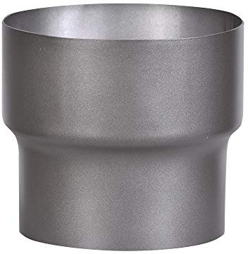 FIREFIX RD150/Ü5 RD150/Ü5-Pieza de transición (extensión) para Tubos de Humo de 2 mm de Grosor, Lacado en Gris Oscuro, Horno de 150 mm a Conector de Pared de 200 mm, Negro