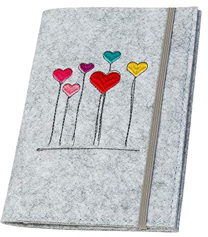luxdag Mutterpasshülle mit Gummiband aus Filz (Farbe & Stickerei wählbar) - Hülle für Mutterpass & Impfpass - Organizer - Geschenk für werdende Mütter