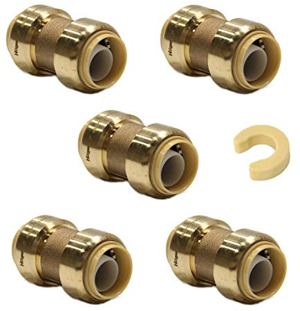 EFIELD Höger 3/4 gerade Kupplung Steckfitting Rohrverbinder Schlauchtülle zum Anschluss von Pex, Kupfer, CPVC, bleifreies Messing
