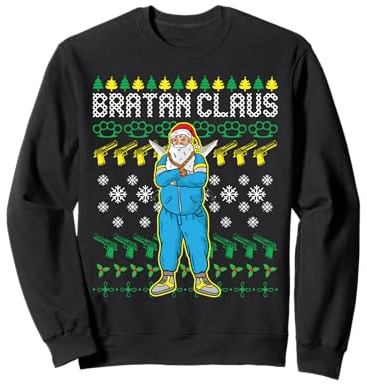 Bratan Claus Russischer Santa Bra Ugly Christmas Sweater Sweatshirt
