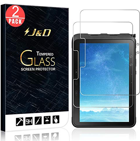 J&D Kompatibel für Samsung Galaxy Tab Active Pro Gehärtetes Glas Schutzfolie, 2-Pack Vorgespanntes Glas Nicht Ganze Deckung Displayschutz für Galaxy Tab Active Pro Gehärtetes Glas Displayschutzfolie